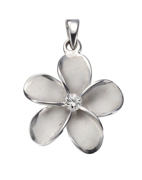 Anhänger Silber 925 rhodiniert Blume Zirkonia - Avrum