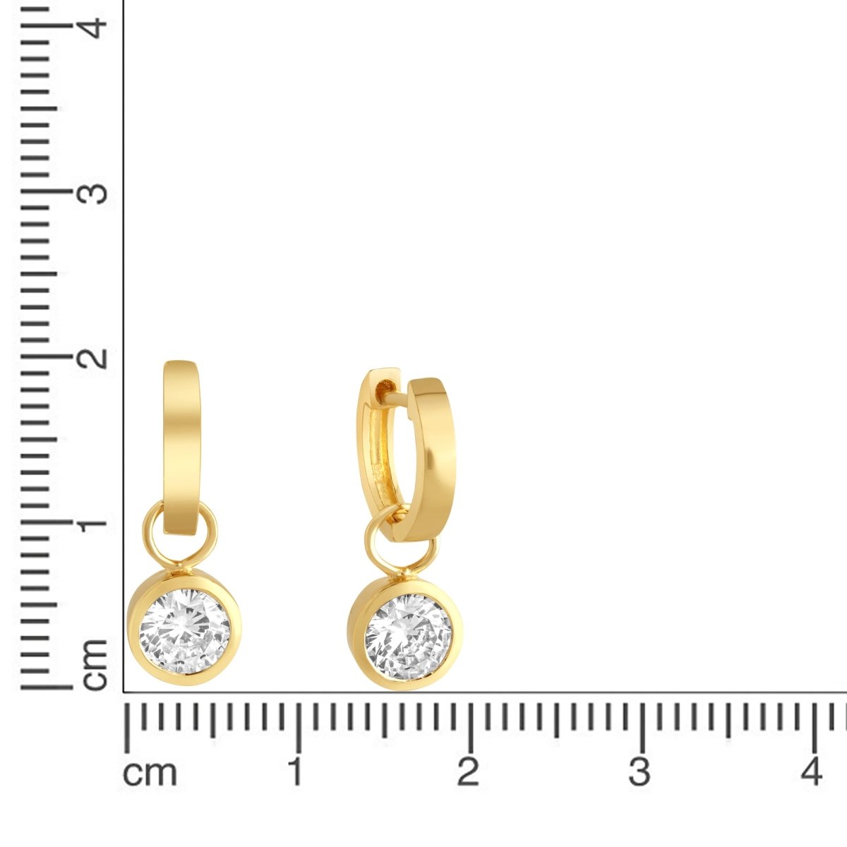 Ohrringe Silber 925 vergoldet mit weißen Zirkonia - Steinen - Avrum