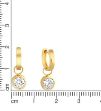 Ohrringe Silber 925 vergoldet mit weißen Zirkonia - Steinen - Avrum