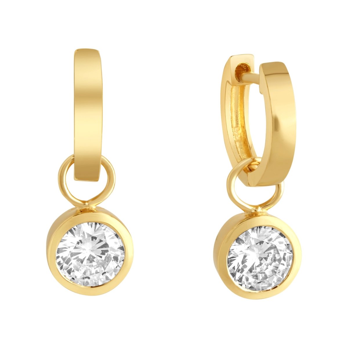 Ohrringe Silber 925 vergoldet mit weißen Zirkonia - Steinen - Avrum