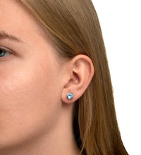 Ohrringe Silber 925 rhodiniert mit Topas dunkelblau (beh.) - Avrum