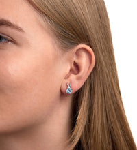 Ohrringe Silber 925 rhodiniert mit 2x Blautopas (beh.) 6mm - Avrum