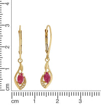 Ohrhänger 375 Gelbgold mit Rubin und Weißtopas - Avrum