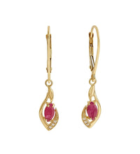Ohrhänger 375 Gelbgold mit Rubin und Weißtopas - Avrum