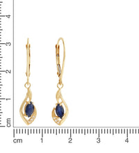 Ohrhänger 375 Gelbgold mit Rubin und Weißtopas - Avrum