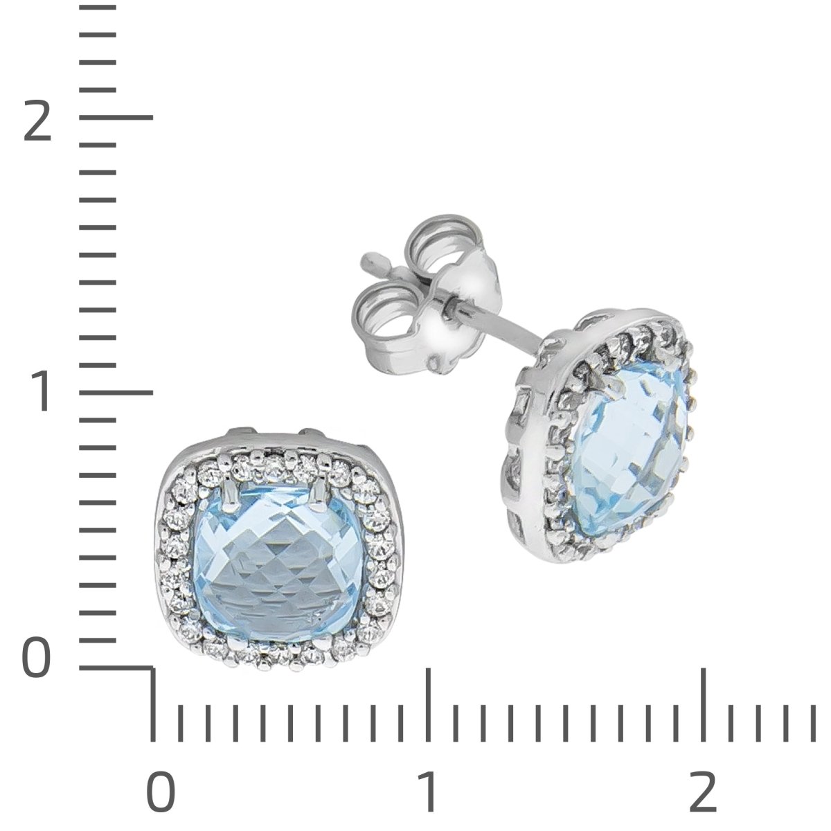 Ohrstecker 375 Weißgold mit 2 Topas und Zirkonia - Avrum