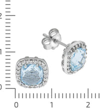 Ohrstecker 375 Weißgold mit 2 Topas und Zirkonia - Avrum