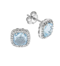 Ohrstecker 375 Weißgold mit 2 Topas und Zirkonia - Avrum