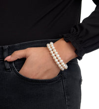 Armband Süßwasserzuchtperlen weiß 8mm zweireihig - Avrum