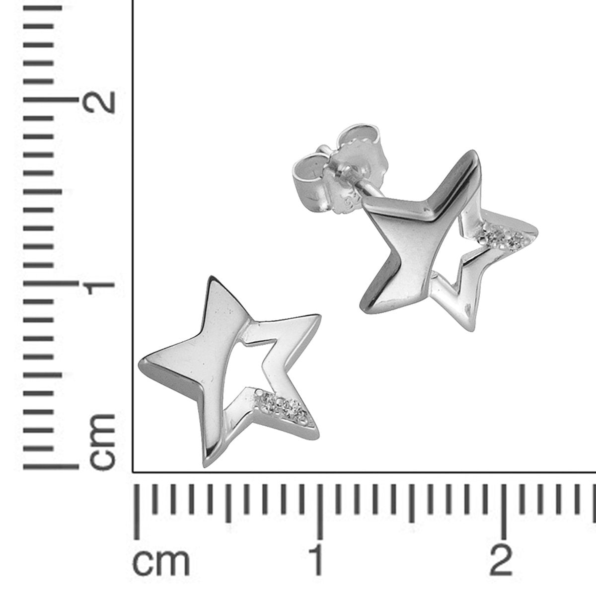 Ohrstecker 925 Sterling Silber Stern Zirkonia - Avrum