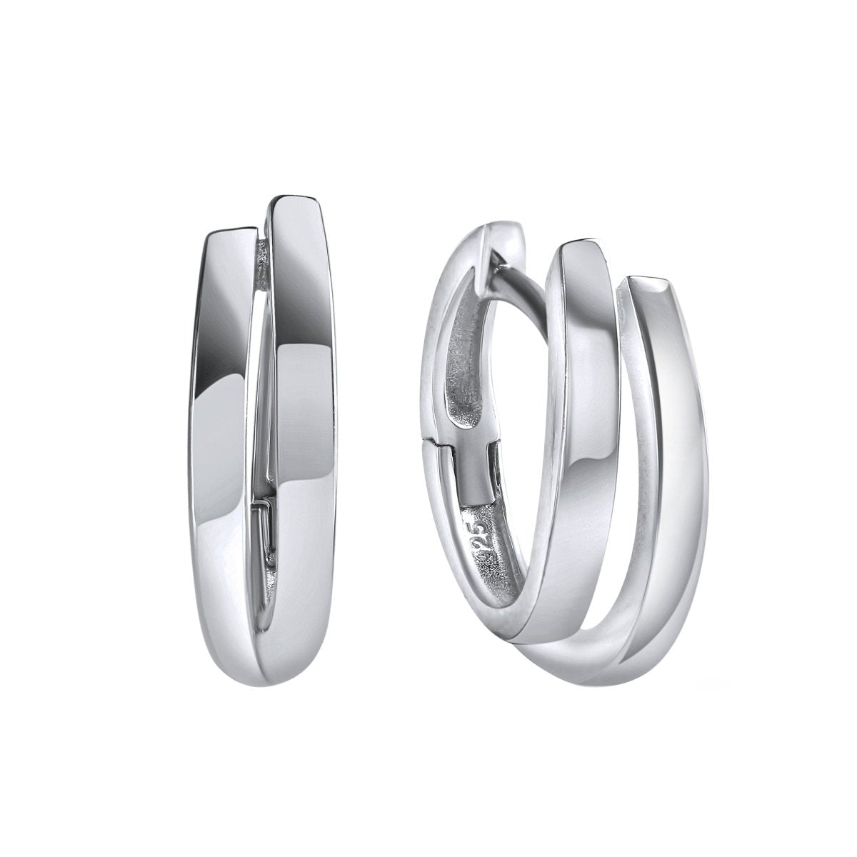 Klappcreolen 925 - Sterling Silber rhodiniert - Avrum