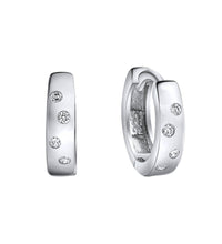 Klappcreolen 925 - Sterling Silber rhodiniert Zirkonia - Avrum