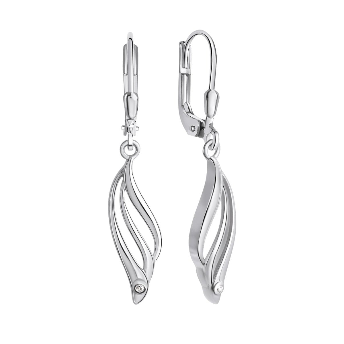 Ohrhänger 925 - Sterling Silber rhodiniert Zirkonia - Avrum