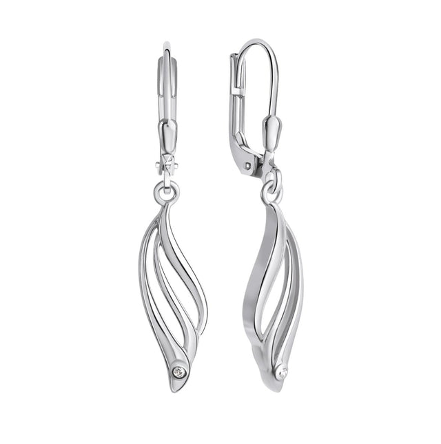 Ohrhänger 925 - Sterling Silber rhodiniert Zirkonia - Avrum