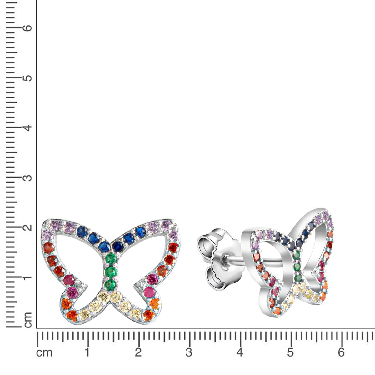 Ohrstecker 925 - Sterling Silber rhodiniert Kristalle - Avrum