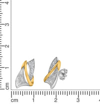 Ohrstecker 925 - Sterling Silber rhodiniert teilweise vergoldet mit Zirkonia - Avrum