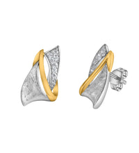 Ohrstecker 925 - Sterling Silber rhodiniert teilweise vergoldet mit Zirkonia - Avrum
