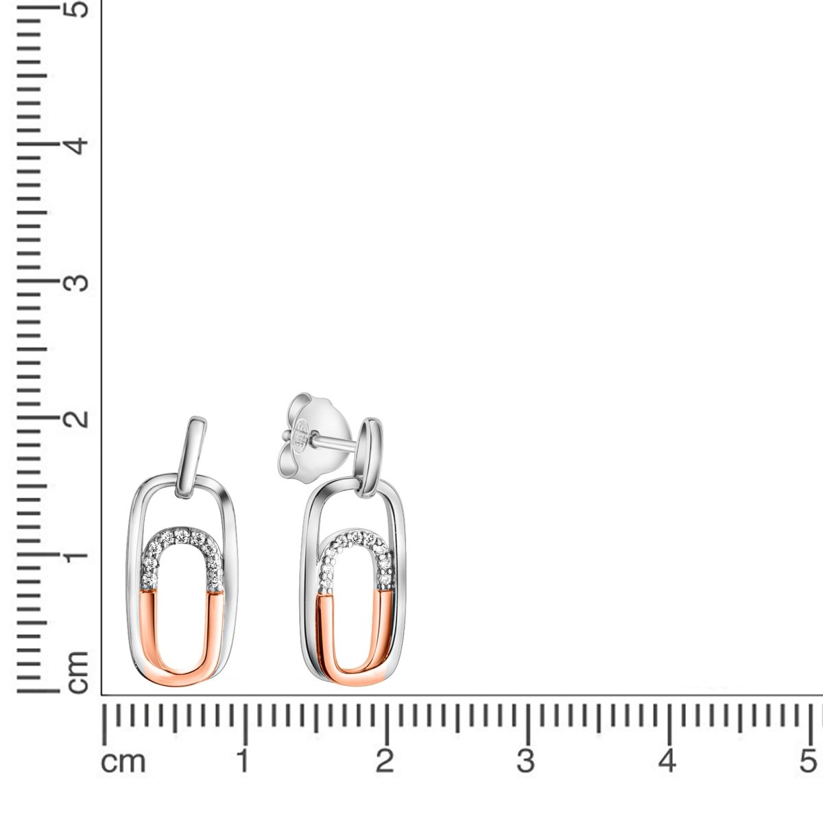 Ohrhänger 925 - Sterling Silber rhodiniert (teil) Zirkonia - Avrum