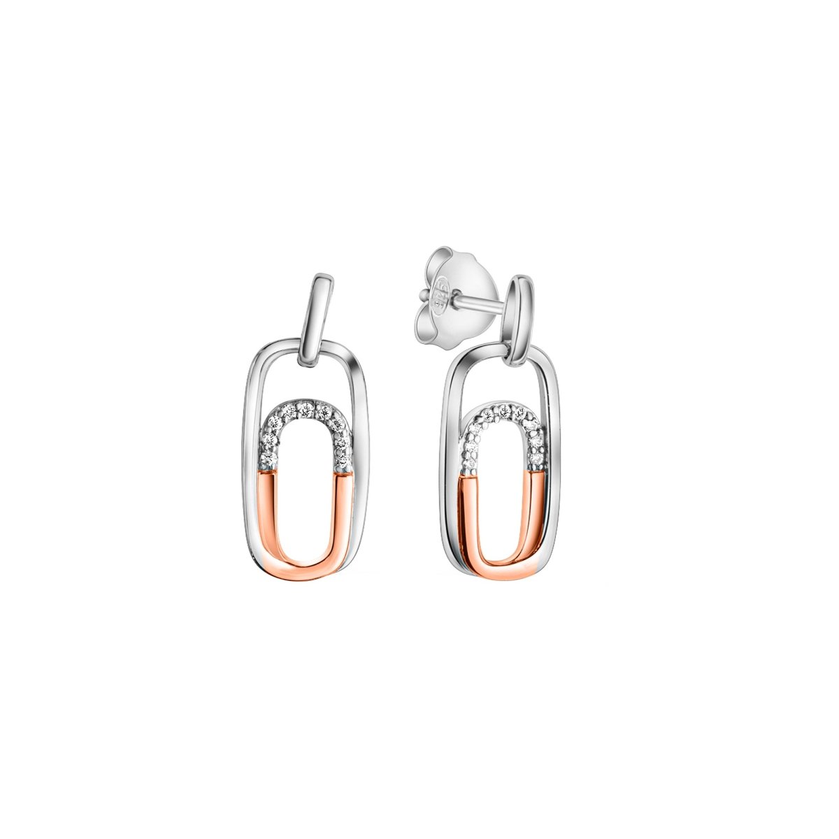 Ohrhänger 925 - Sterling Silber rhodiniert (teil) Zirkonia - Avrum