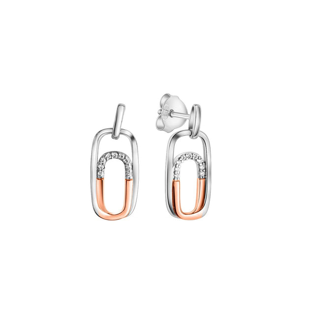 Ohrhänger 925 - Sterling Silber rhodiniert (teil) Zirkonia - Avrum