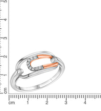 Ring 925 - Sterling Silber rhodiniert teilweise rose vergoldet Zirkonia - Avrum
