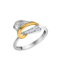 Ring 925 - Sterling Silber rhodiniert teilweise vergoldet mit Zirkonia - Avrum