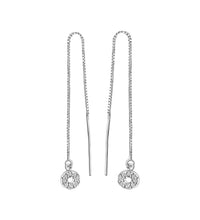 Durchzieh - Ohrringe 925 - Sterling Silber rhodiniert Zirkonia - Avrum