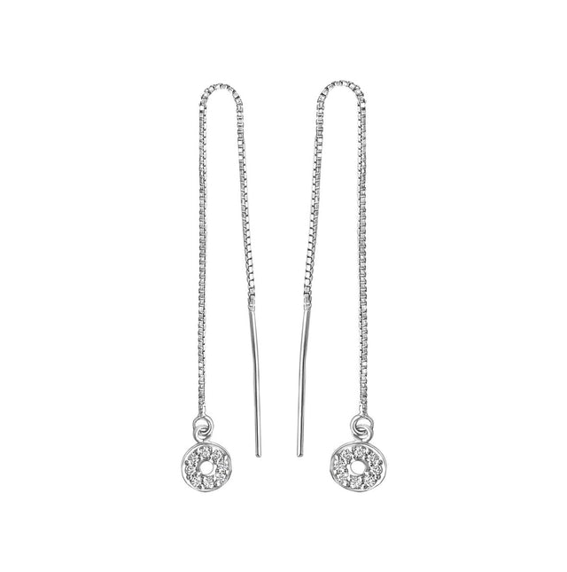 Durchzieh - Ohrringe 925 - Sterling Silber rhodiniert Zirkonia - Avrum