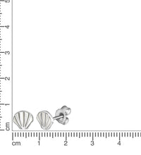 Ohrstecker 925 - Sterling Silber rhodiniert Muschel weißer Lack - Avrum