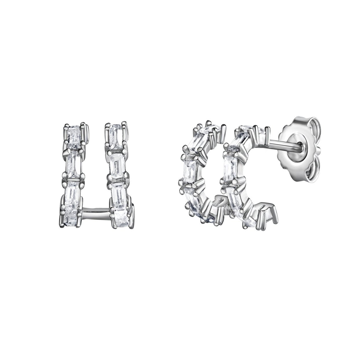 Ohrstecker 925 - Sterling Silber rhodiniert Zirkonia - Avrum