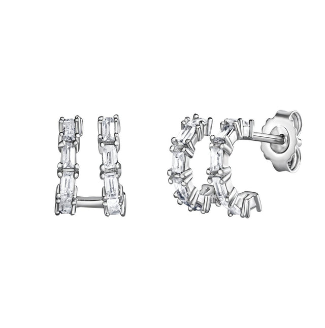 Ohrstecker 925 - Sterling Silber rhodiniert Zirkonia - Avrum