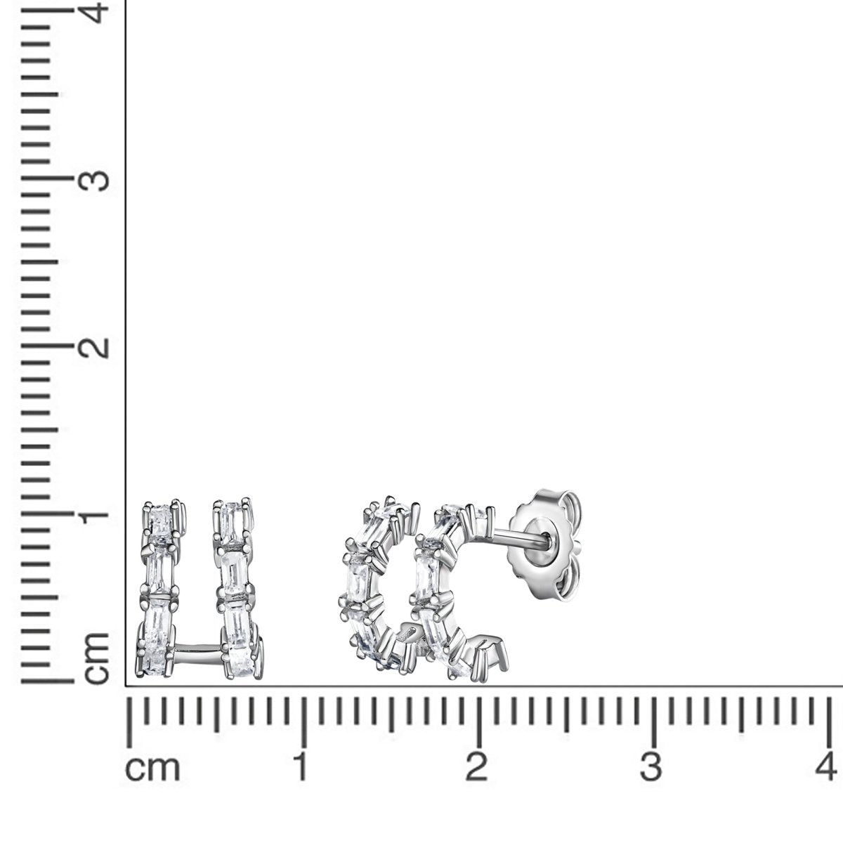 Ohrstecker 925 - Sterling Silber rhodiniert Zirkonia - Avrum