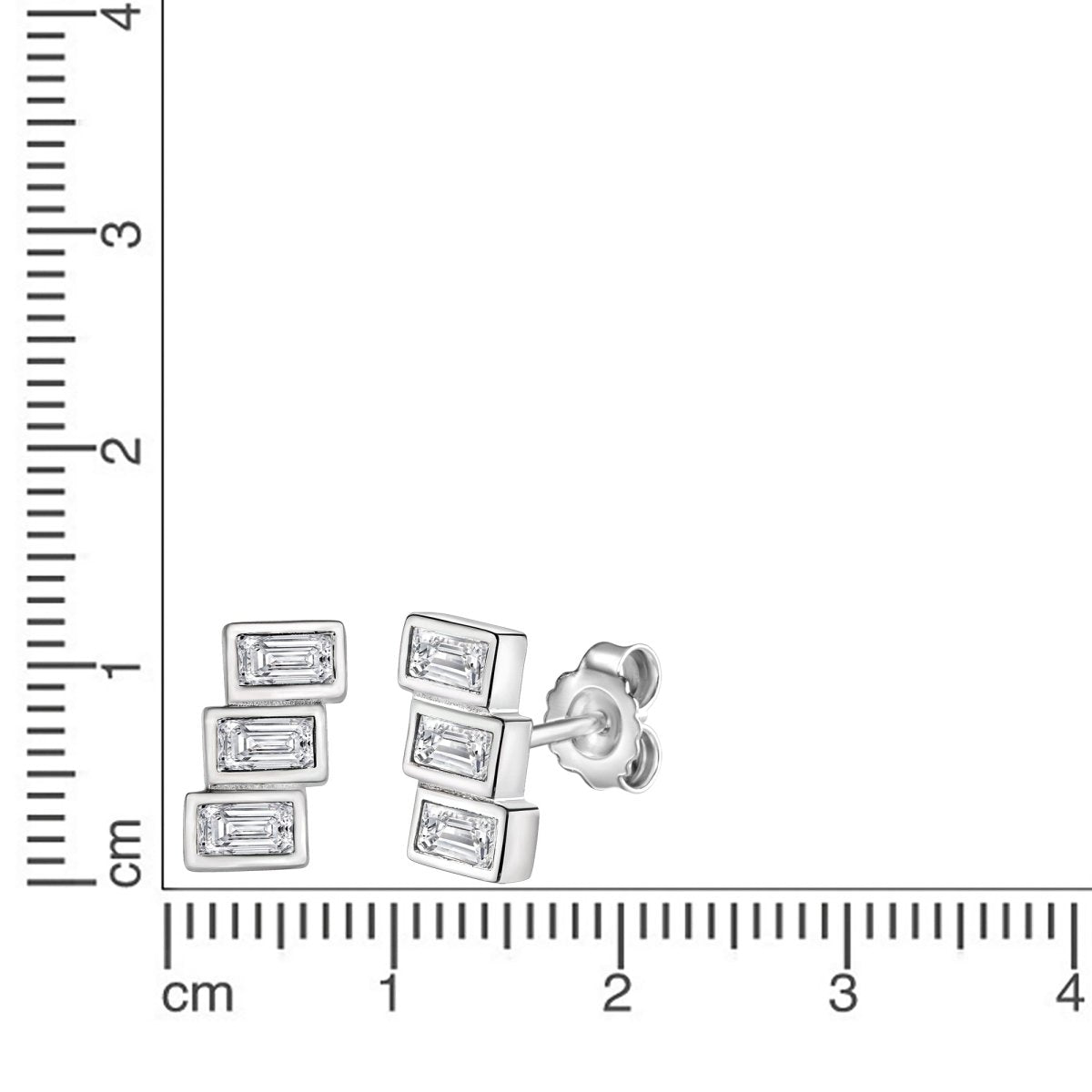 Ohrstecker 925 - Sterling Silber rhodiniert Zirkonia - Avrum