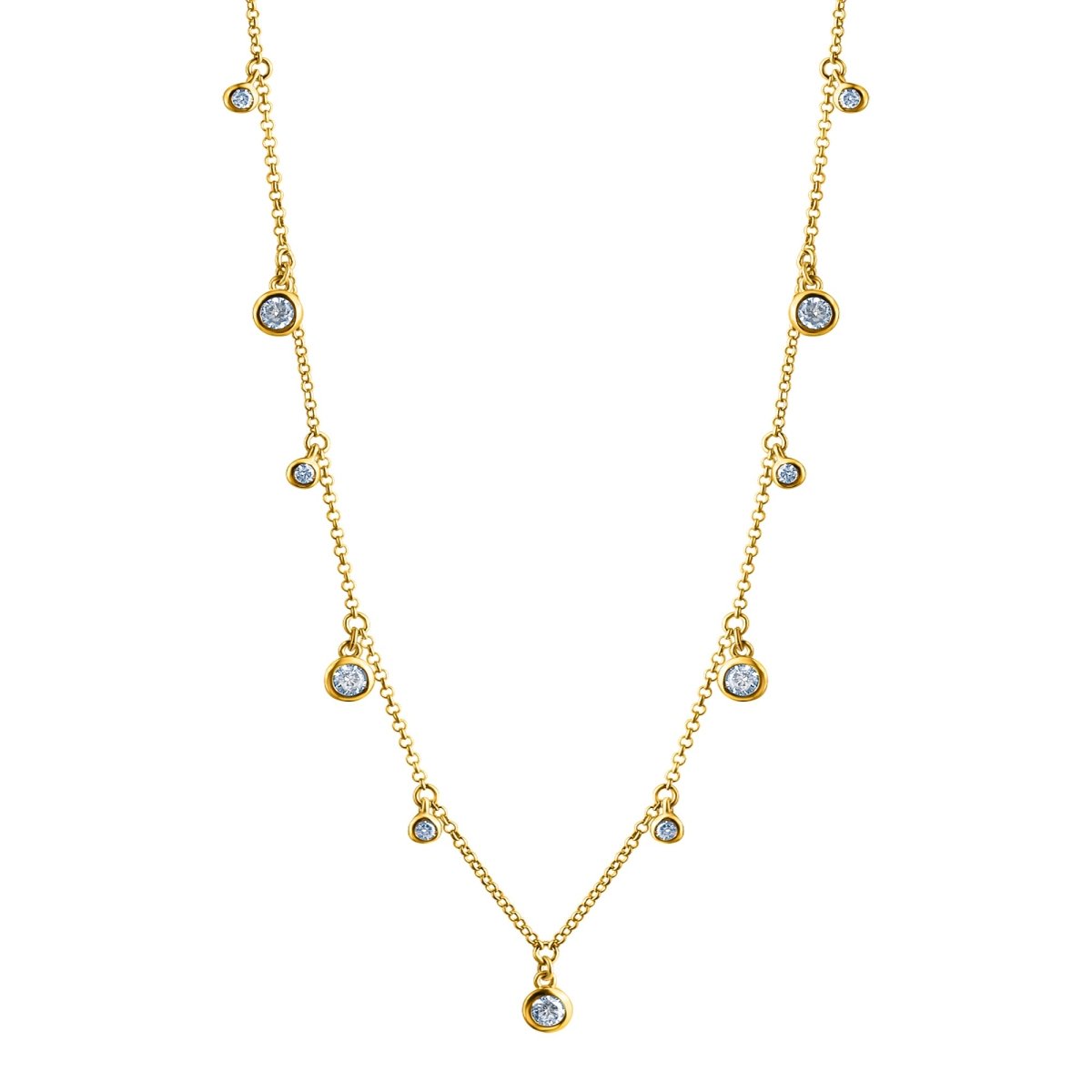 Collier 925 - Sterling Silber vergoldet Zirkonia - Avrum