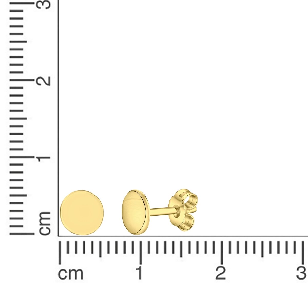 Ohrstecker 925 Silber rhodiniert Scheibe - Avrum
