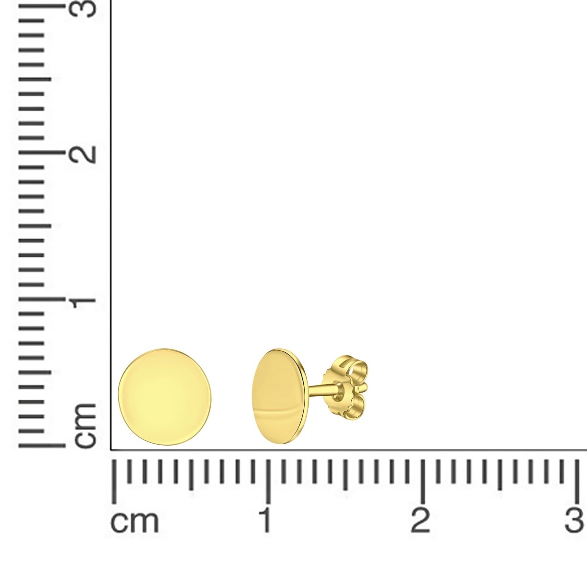 Ohrstecker 925 Silber rhodiniert Scheibe 8mm - Avrum