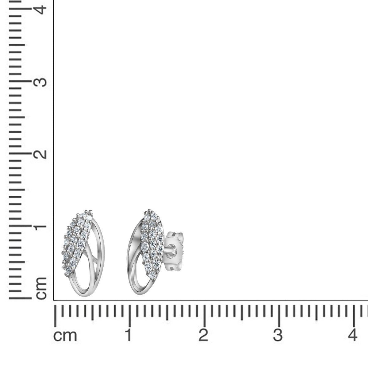 Ohrstecker 925 - Sterling Silber rhodiniert Zirkonia - Avrum