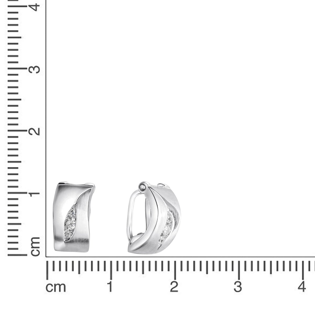 Ohrclip 925 - Sterling Silber rhodiniert Zirkonia - Avrum