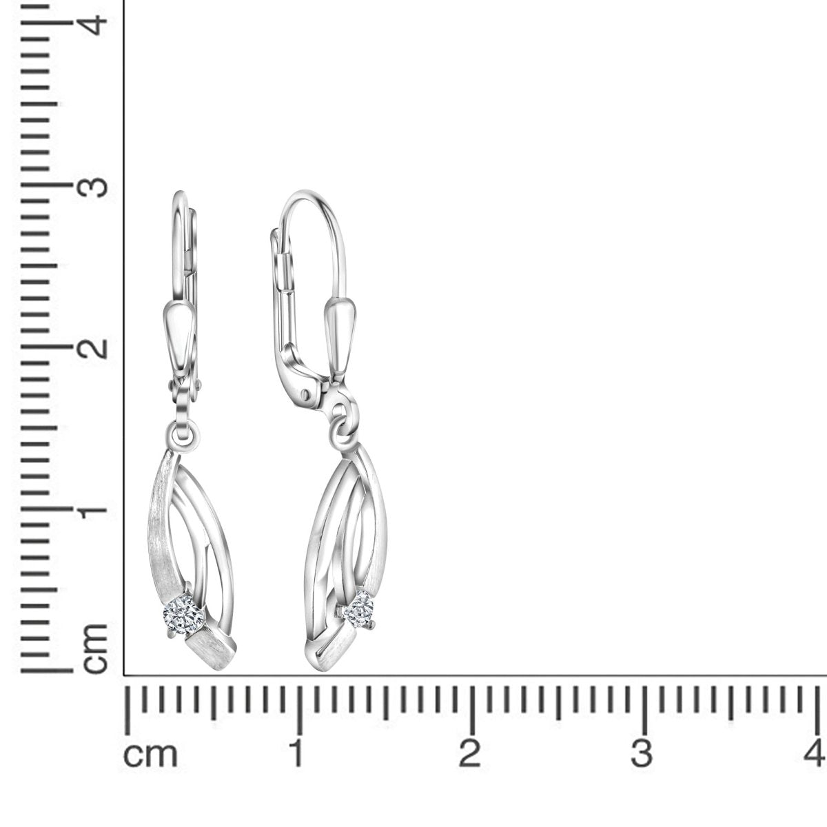 Ohrhänger 925 - Sterling Silber rhodiniert Zirkonia - Avrum