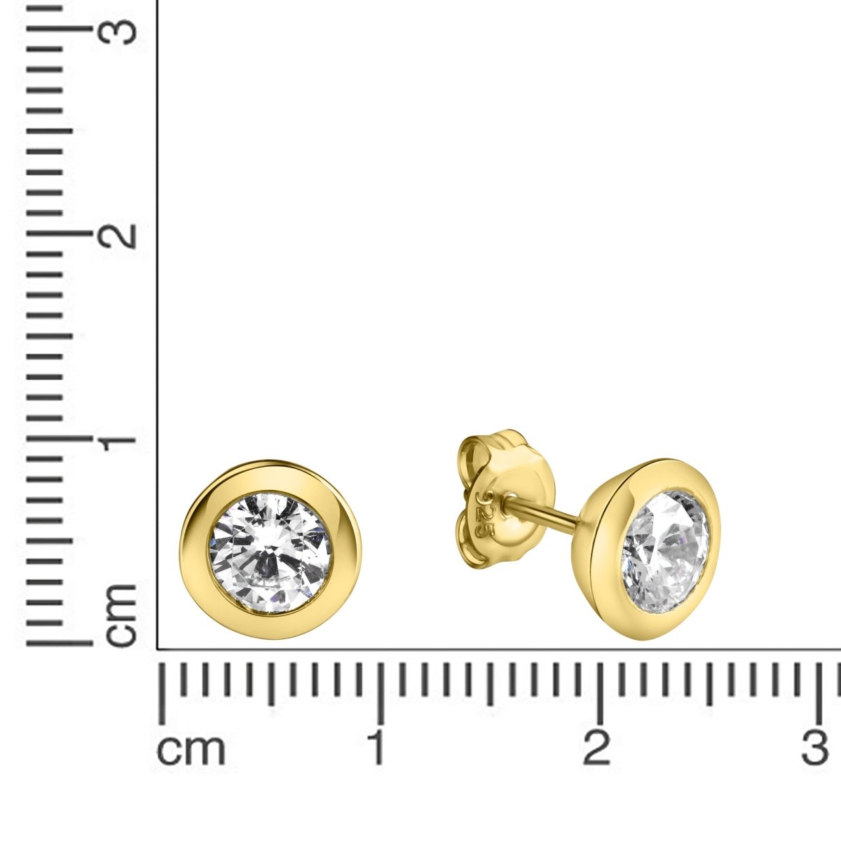 Ohrstecker 925 Sterling Silber Zirkonia rund - Avrum