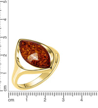 Ring 925 Sterling Silber vergoldet mit Bernstein - Avrum