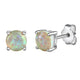 Ohrstecker 925 Sterling Silber rhodiniert Opal