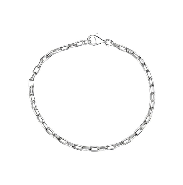 Armband 925 Sterling Silber weiß Gliederarmband 19 cm - Avrum