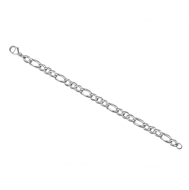 Armband 925 Sterling Silber weiß Armband Figarokette 21 cm - Avrum
