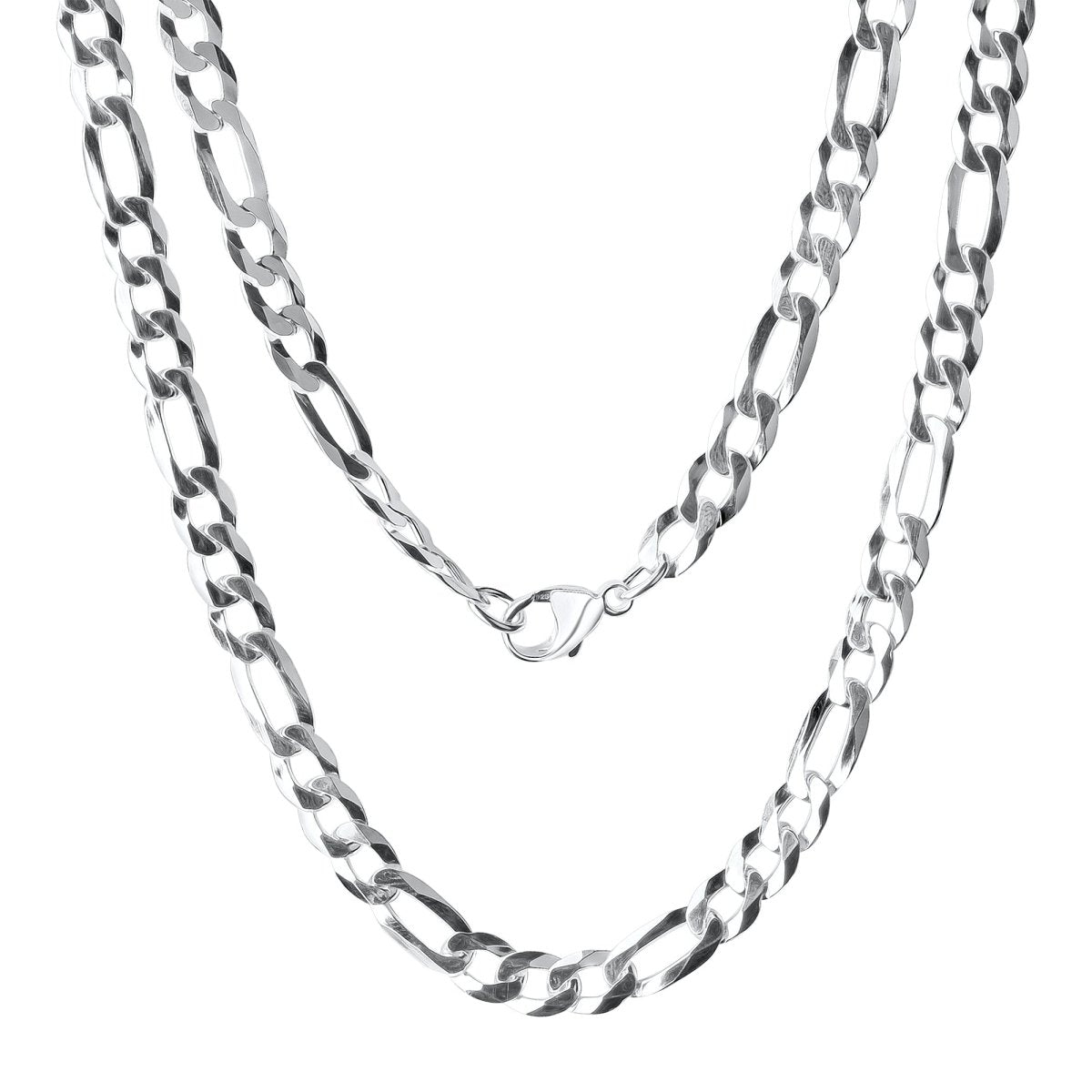 Collier 925 Sterling Silber weiß Figarokette 50 cm - Avrum