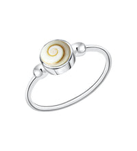 Ring 925 Silber weiß mit Muschel weiß - Avrum