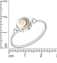Ring 925 Silber weiß mit Muschel weiß - Avrum