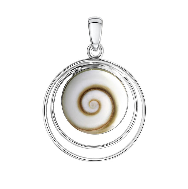 Anhänger 925 Silber rhodiniert mit Muschel weiß - Avrum