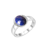 Ring 925 Sterling Silber rhodiniert Lapislazuli - Avrum