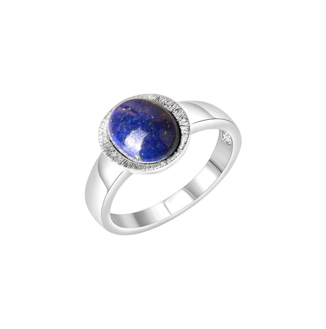 Ring 925 Sterling Silber rhodiniert Lapislazuli - Avrum